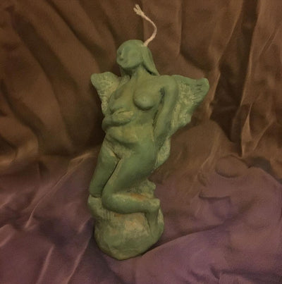 Pair of Angel Candles - Green-Imogen van der Pols-APOC STORE