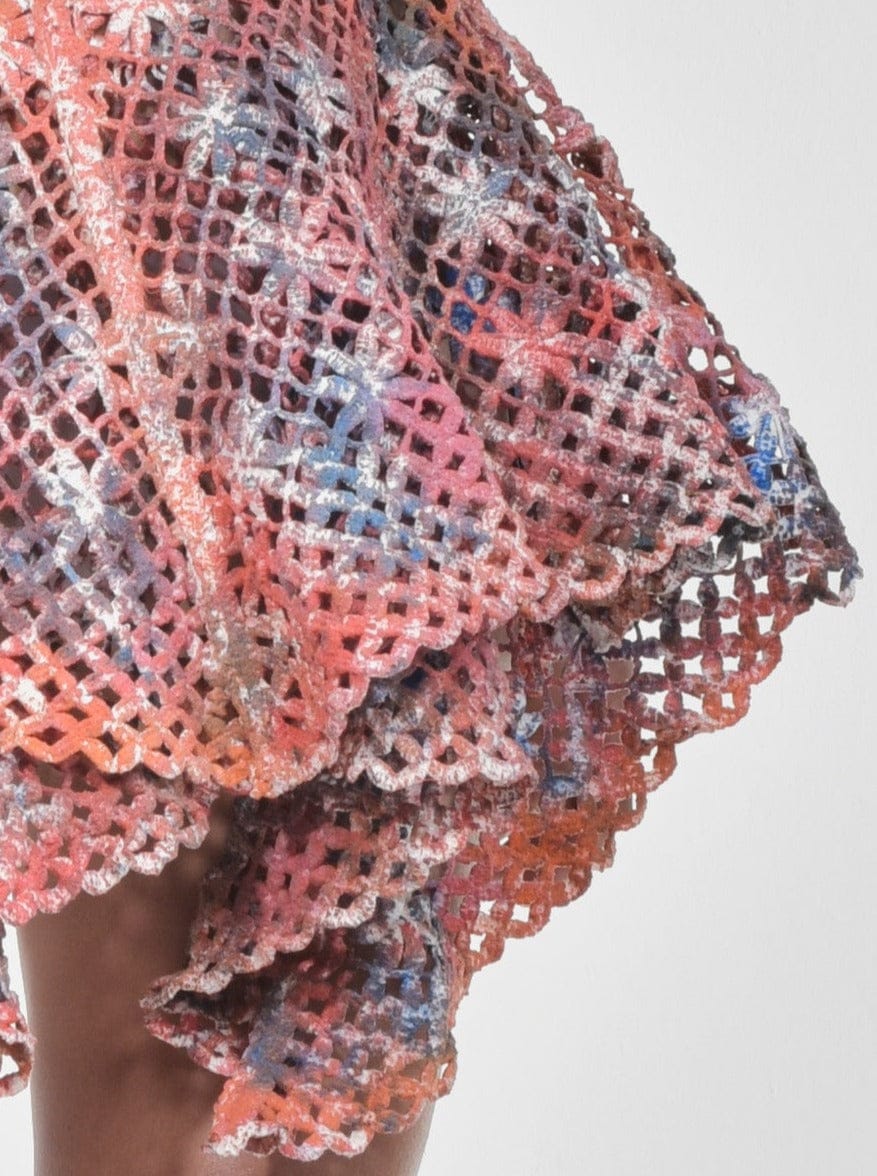 Multicolour Paextia Latex Lace Skirt-VEREDAS-APOC STORE