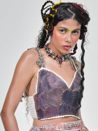 Deep Purple Alëant Leaf Crochet Tank-VEREDAS-APOC STORE