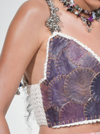 Deep Purple Alëant Leaf Crochet Tank-VEREDAS-APOC STORE