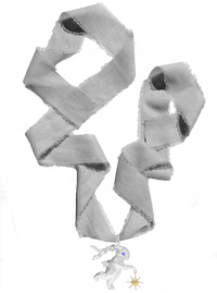 Grey Silver Rabbit Solo Dance Necklace-Ancient Future-APOC STORE