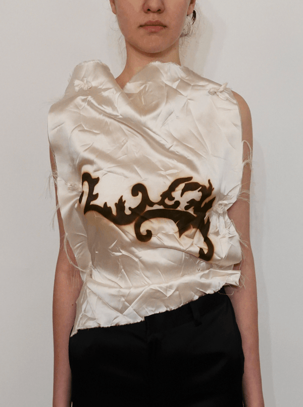 Wrinkled Hand-printed Top With Strapa-TRANSE PARIS-APOC STORE