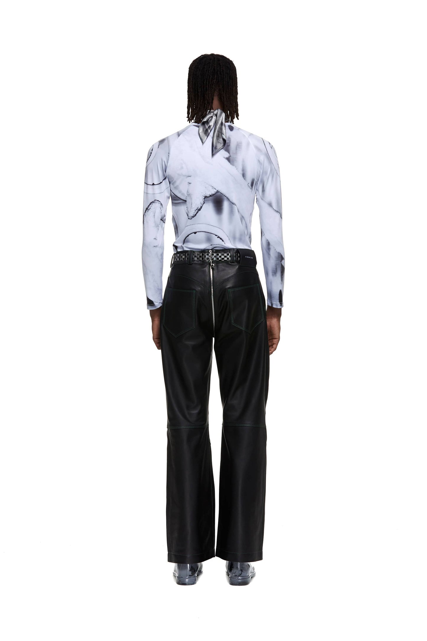 Panneled Leather Biker Pants-XIMONLEE-APOC STORE