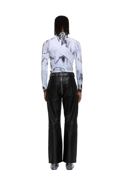 Panneled Leather Biker Pants-XIMONLEE-APOC STORE