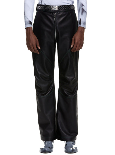 Panneled Leather Biker Pants-XIMONLEE-APOC STORE