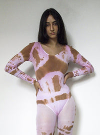 Hand Dyed Bodysuit Brown Pink-Celia Calderón Asensio-APOC STORE