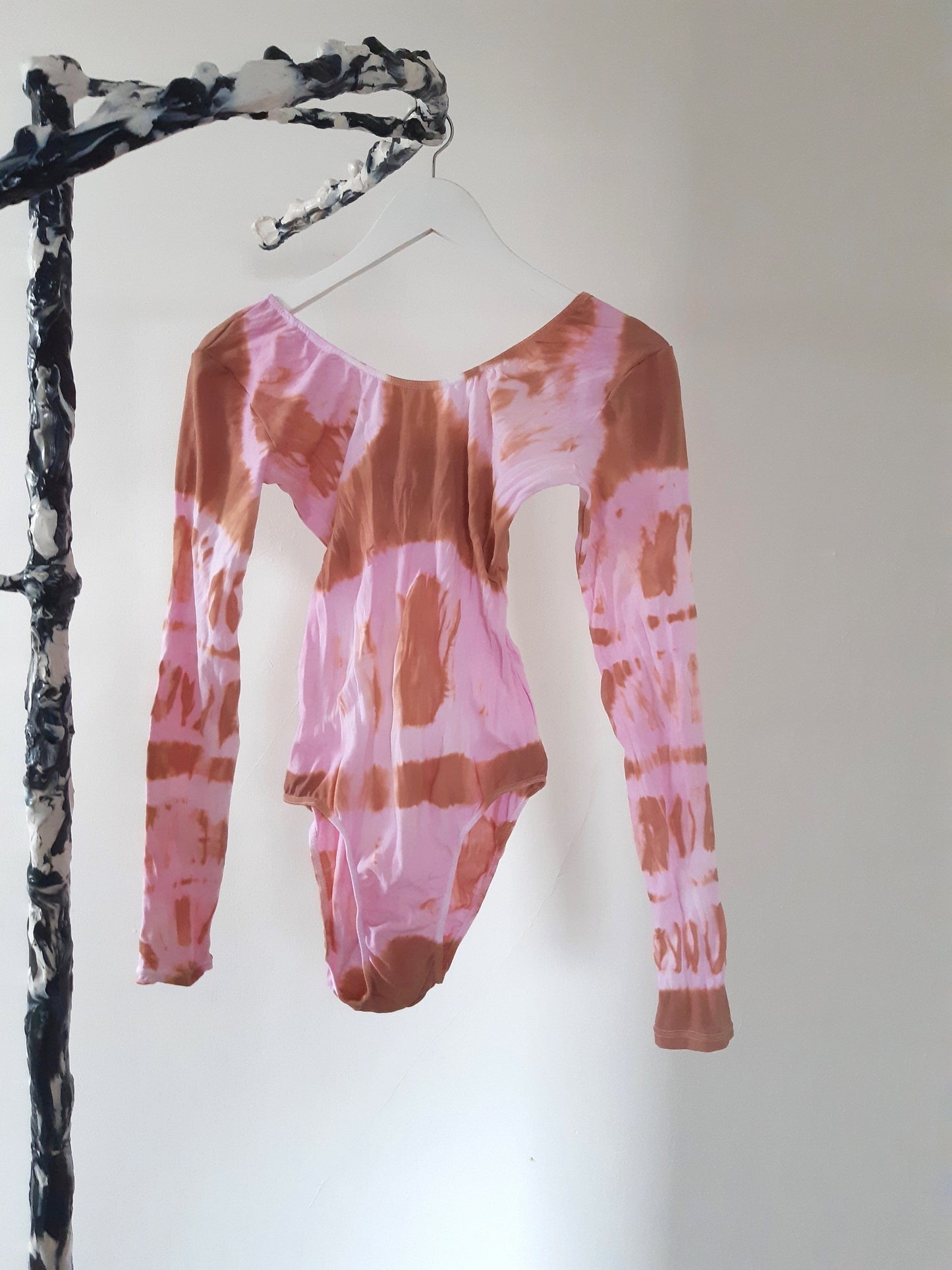Hand Dyed Bodysuit Brown Pink-Celia Calderón Asensio-APOC STORE