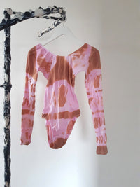 Hand Dyed Bodysuit Brown Pink-Celia Calderón Asensio-APOC STORE