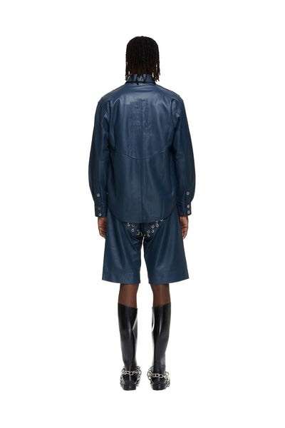 Leather Zip Shirt Jacket-XIMONLEE-APOC STORE