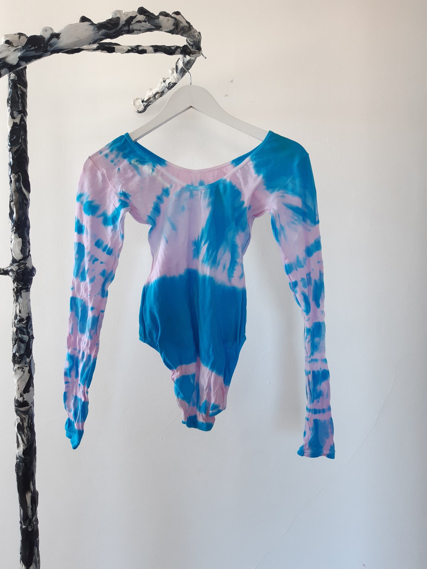 Hand Dyed Bodysuit Blue Pink-Celia Calderón Asensio-APOC STORE