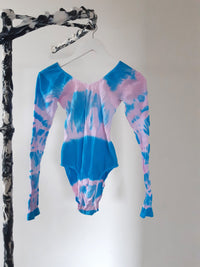 Hand Dyed Bodysuit Blue Pink-Celia Calderón Asensio-APOC STORE