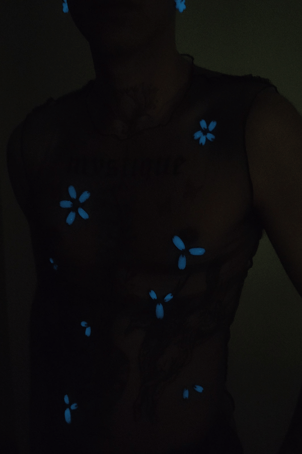 Transparent Top With Luminous Stones-TRANSE PARIS-APOC STORE