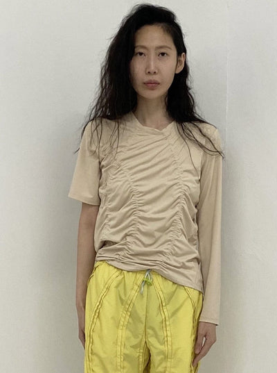 Broken Chamwoe T-Shirt Almond Brown-Sung Ju-APOC STORE