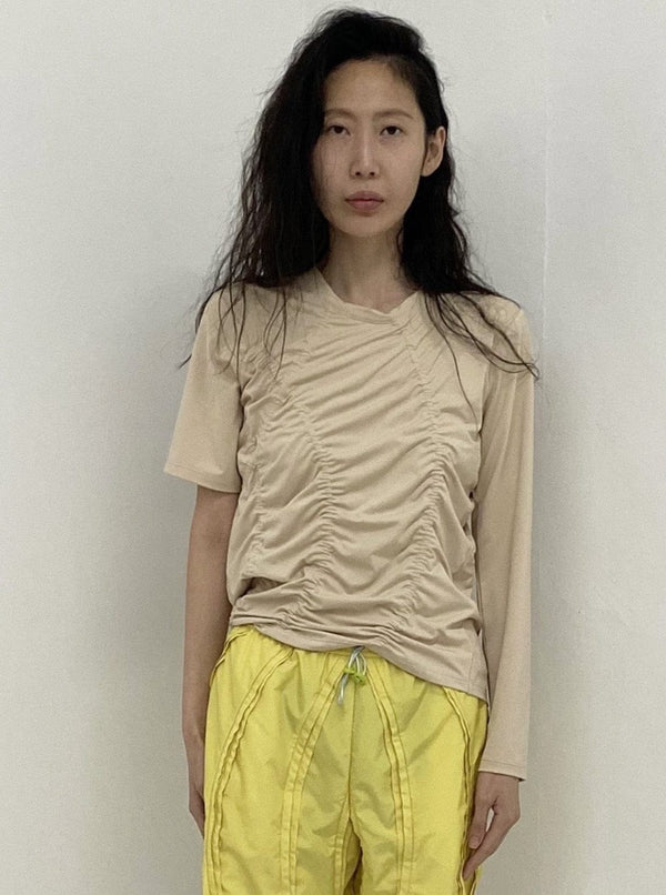 Broken Chamwoe T-Shirt Almond Brown-Sung Ju-APOC STORE