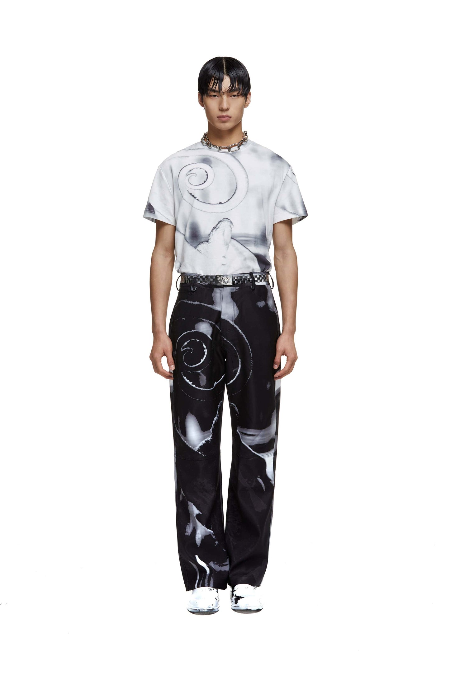 Charcoal Lizard Specimen Pants-XIMONLEE-APOC STORE