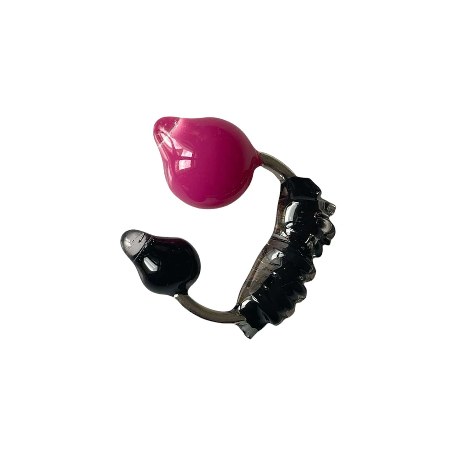 Large Resin Earcuff Pink Black-Lueder x Kkrreeiiss-APOC STORE