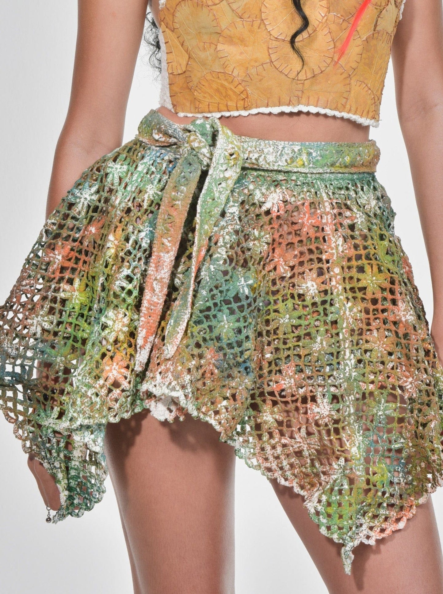 Multicolour Paextia Latex Lace Skirt-VEREDAS-APOC STORE