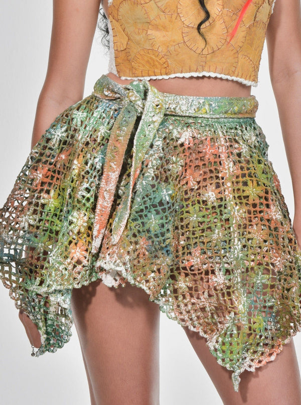 Multicolour Paextia Latex Lace Skirt-VEREDAS-APOC STORE