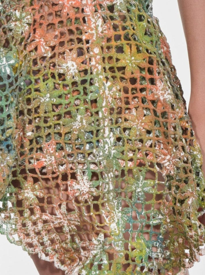 Multicolour Paextia Latex Lace Skirt-VEREDAS-APOC STORE