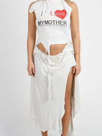I Love My Mother Cotton Waste Dress-Puer Parasitus-APOC STORE