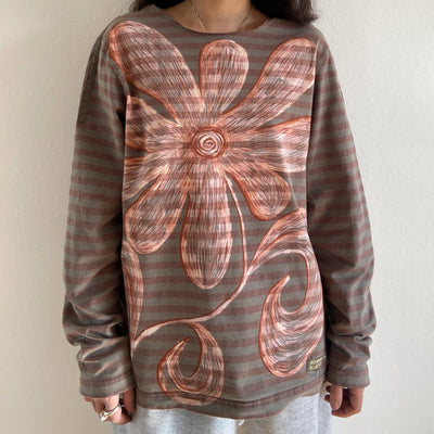 Striped Flower Tee-Anna Castellano-APOC STORE