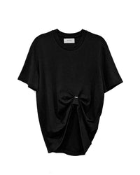 Stapled T-shirt Black-SHEK LEUNG-APOC STORE