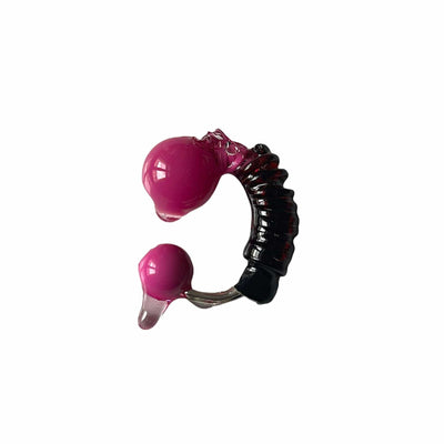 Large Resin Earcuff Pink Black-Lueder x Kkrreeiiss-APOC STORE