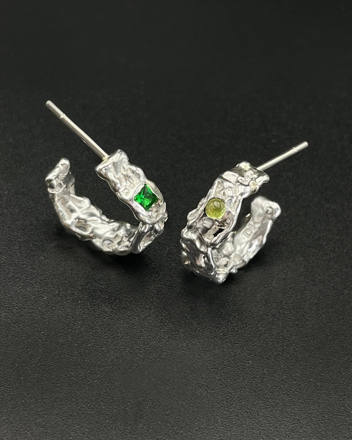 Green-eyed Twisted Terrain Hoops-Danielle Karlikoff-APOC STORE