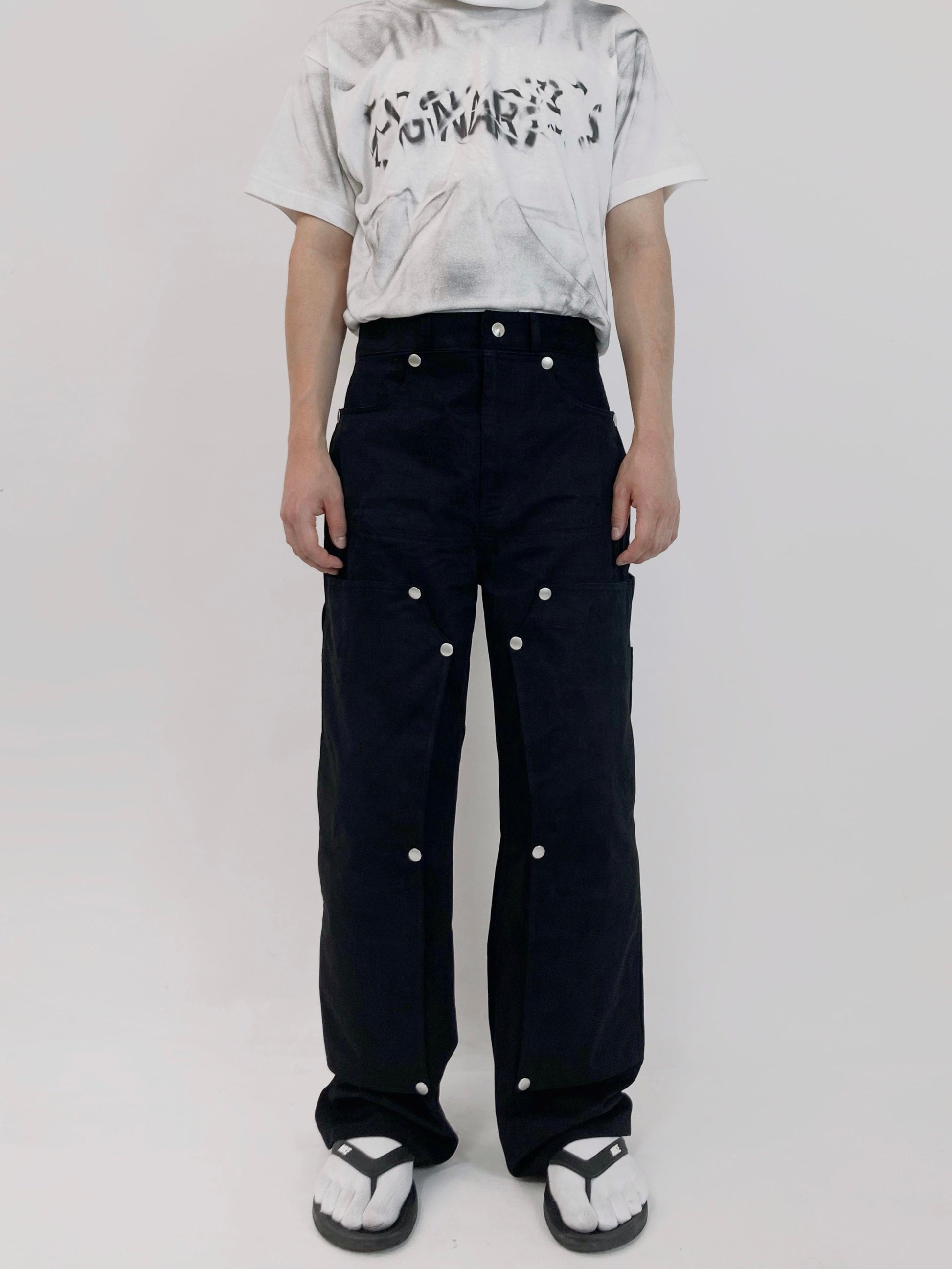 Black Hidden Pocket Pants-EGNARTS-APOC STORE