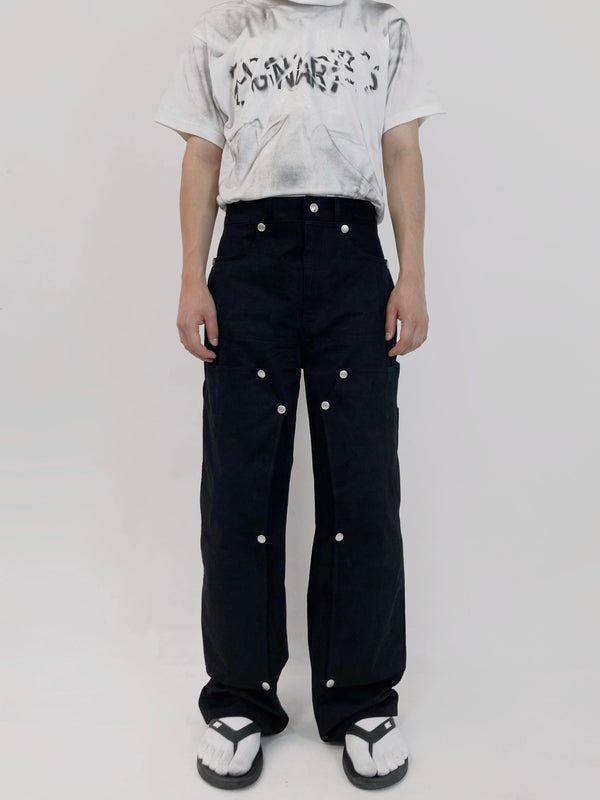 Black Hidden Pocket Pants-EGNARTS-APOC STORE