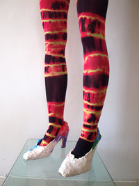 Hand Dyed Tights Pink Multicolour-Celia Calderón Asensio-APOC STORE