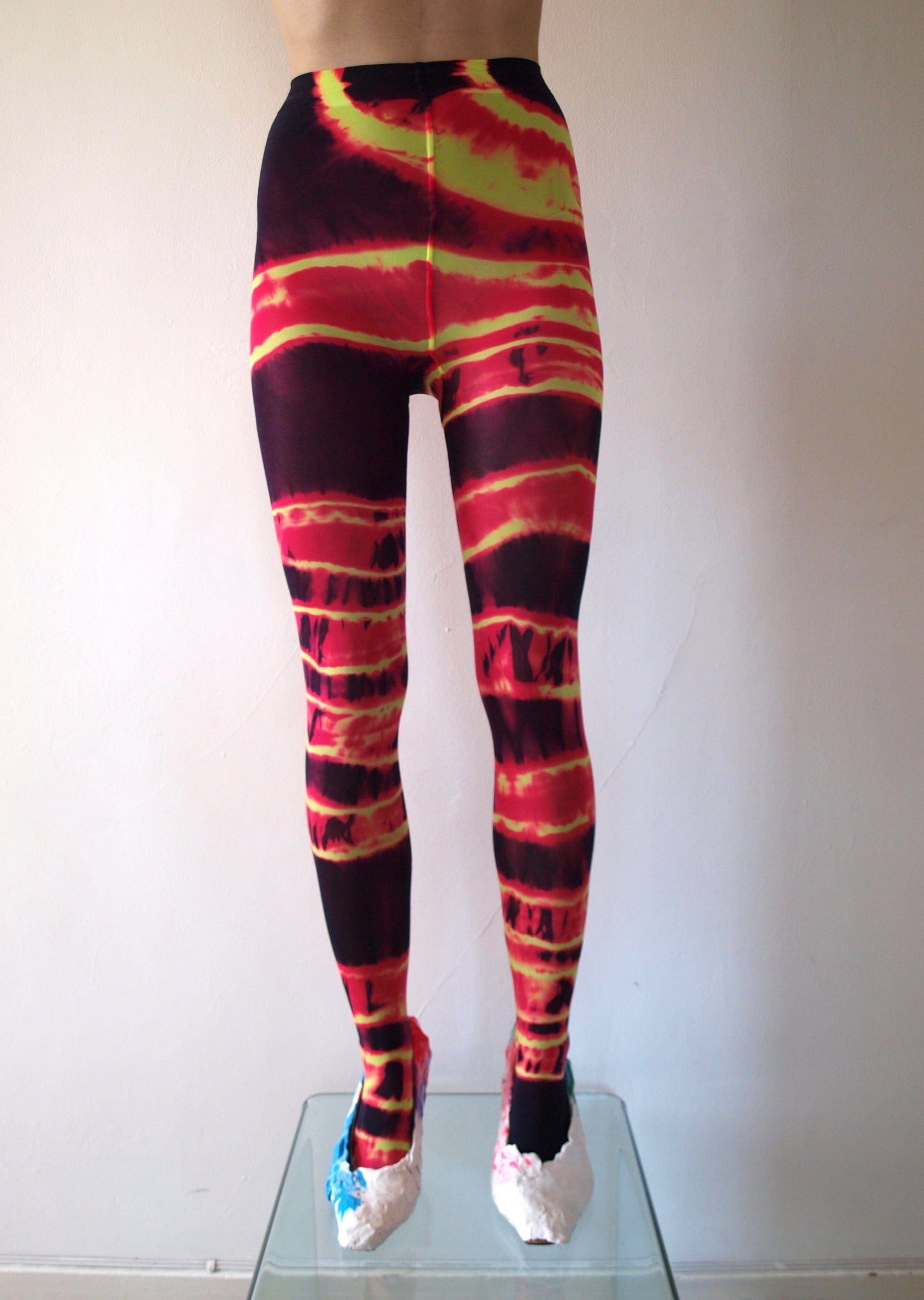 Hand Dyed Tights Pink Multicolour-Celia Calderón Asensio-APOC STORE