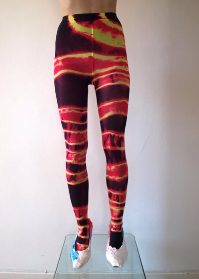 Hand Dyed Tights Pink Multicolour-Celia Calderón Asensio-APOC STORE