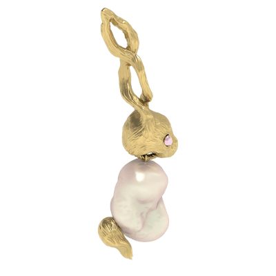 Pink Gold Lucky Rabbit Pearl Necklace-Ancient Future-APOC STORE