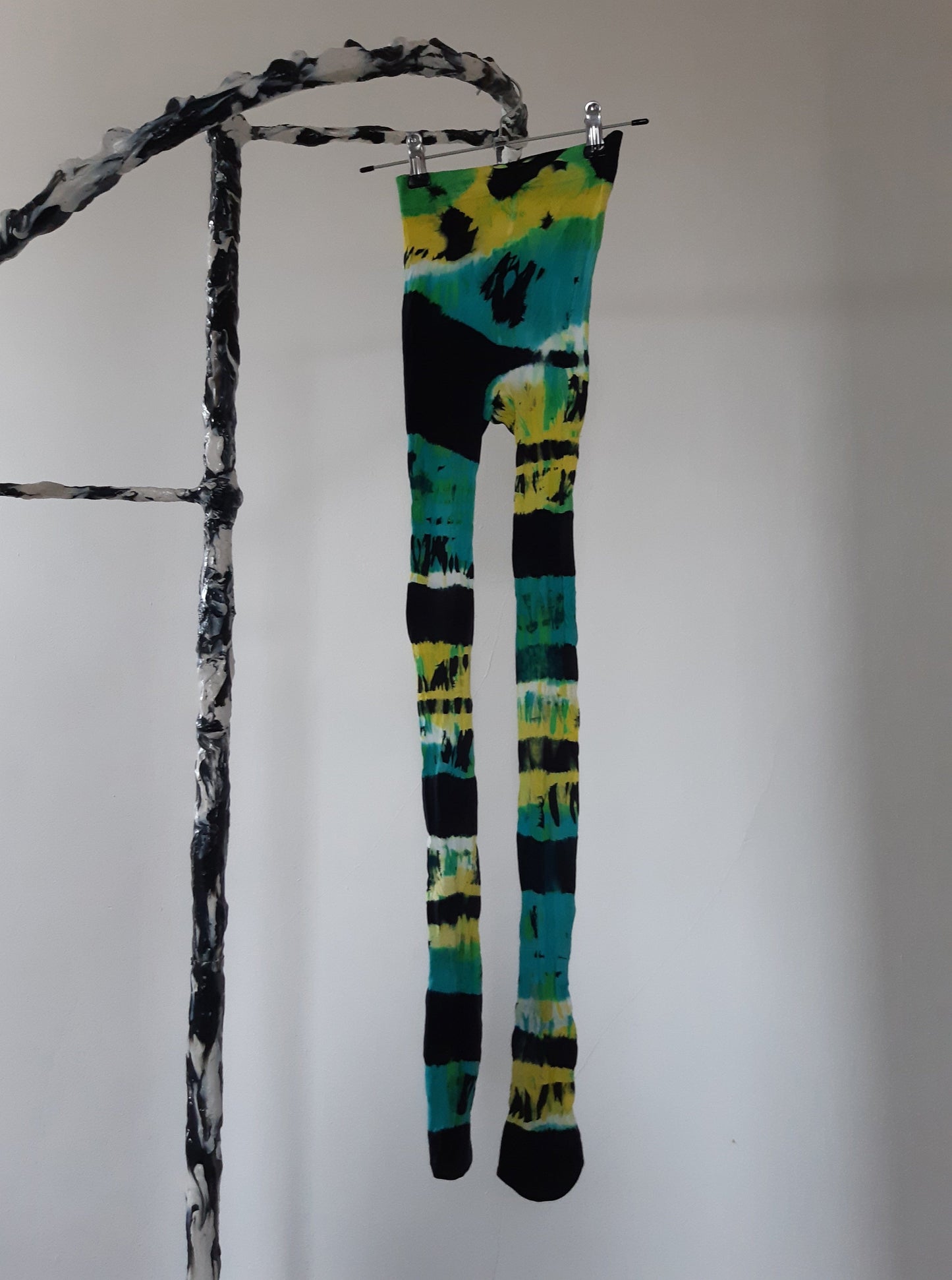 Hand Dyed Tights Green Multicolour-Celia Calderón Asensio-APOC STORE