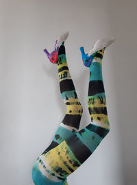 Hand Dyed Tights Green Multicolour-Celia Calderón Asensio-APOC STORE