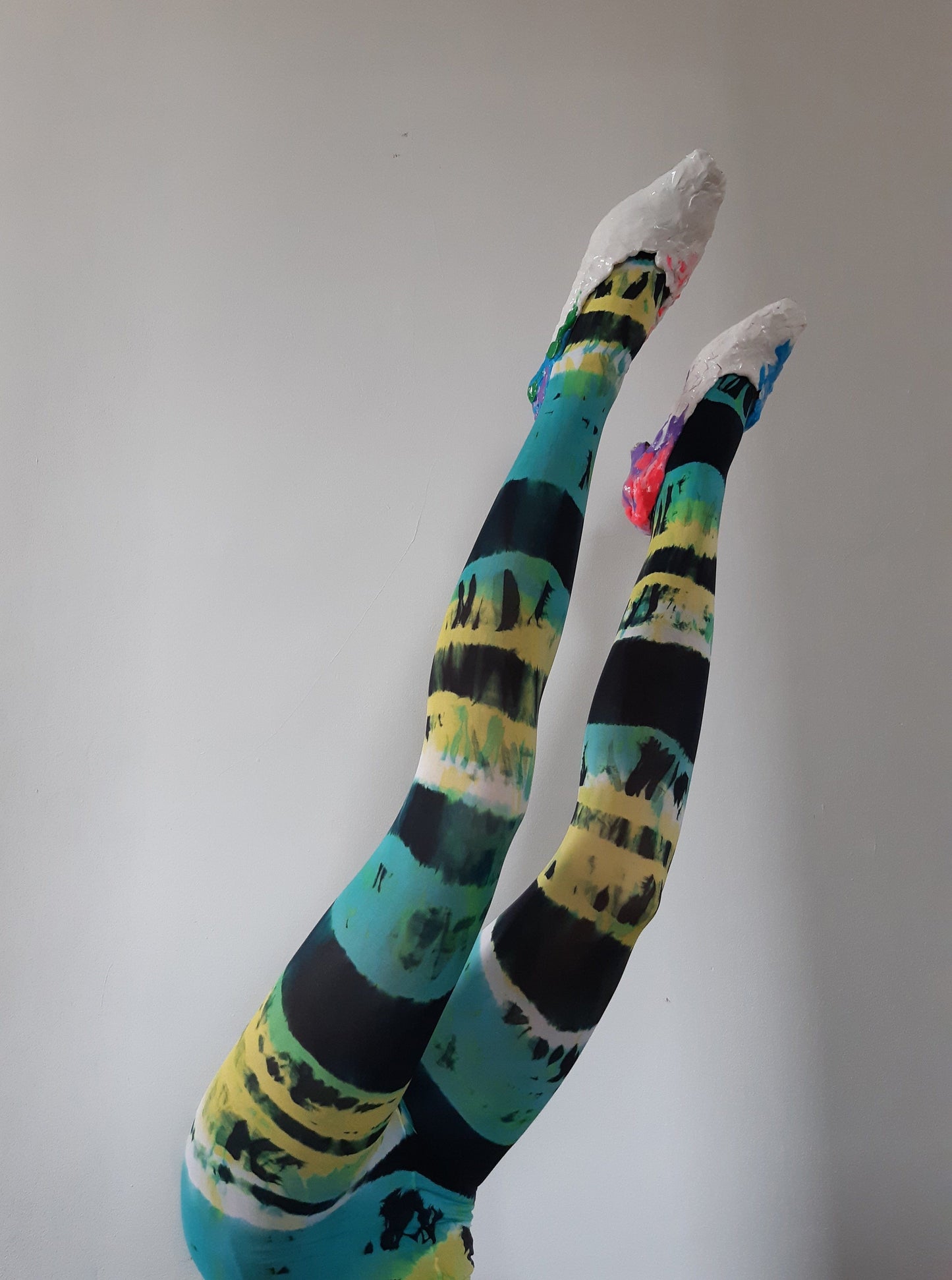 Hand Dyed Tights Green Multicolour-Celia Calderón Asensio-APOC STORE