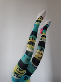 Hand Dyed Tights Green Multicolour-Celia Calderón Asensio-APOC STORE
