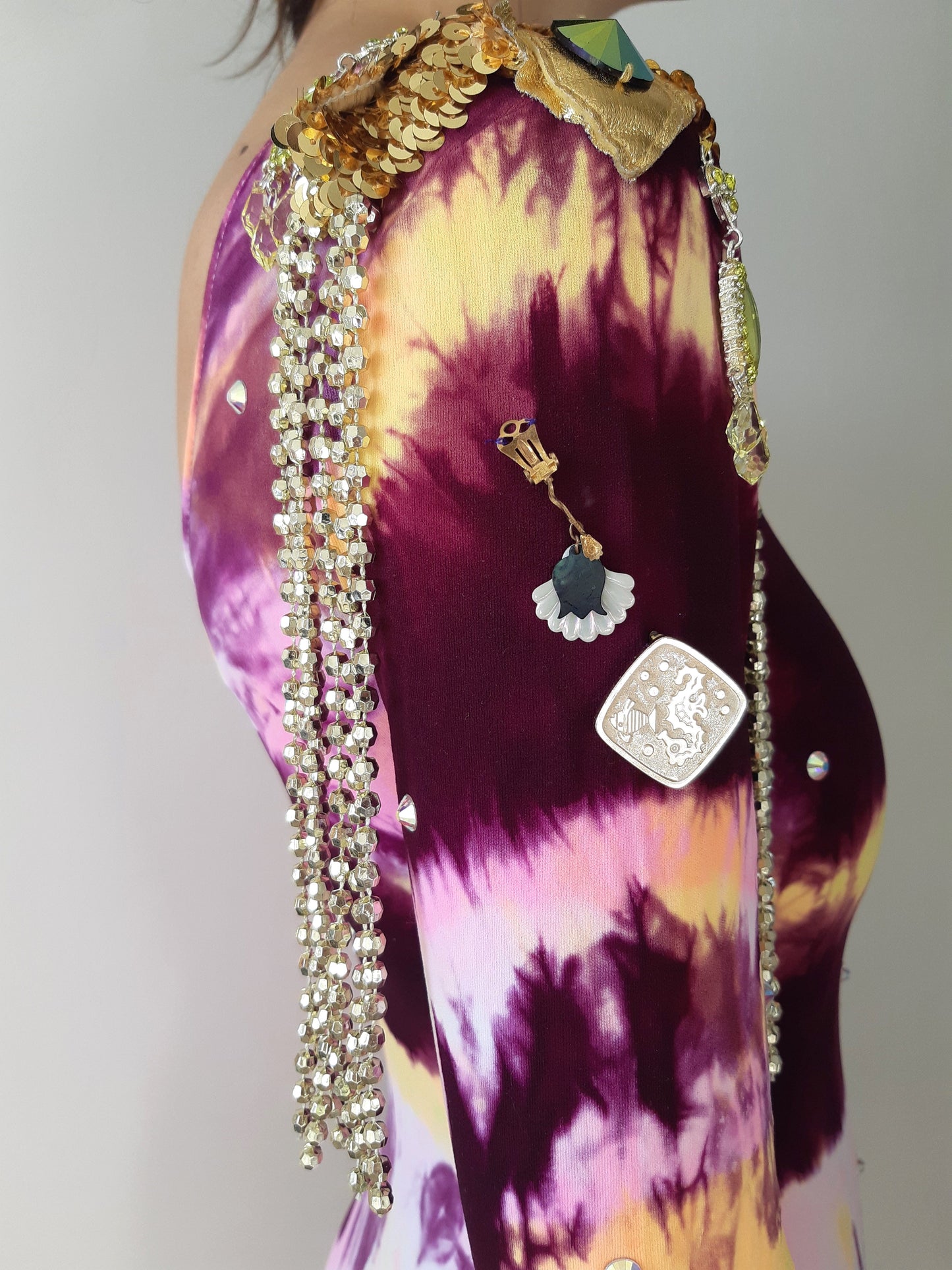 Embroidered Hand Dyed Bodysuit 2 Pink Multicolour-Celia Calderón Asensio-APOC STORE