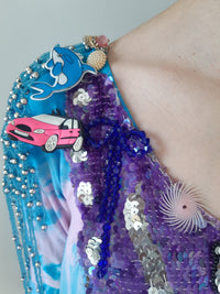 Embroidered Hand Dyed Bodysuit 1 Blue Multicolour-Celia Calderón Asensio-APOC STORE