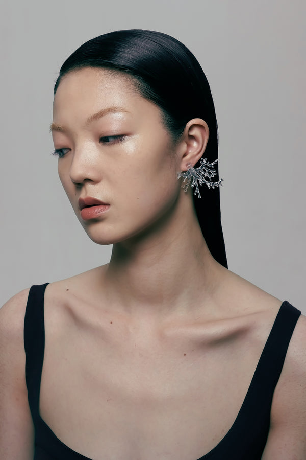 Clear Coral Resin Earrings-Ancient Future-APOC STORE