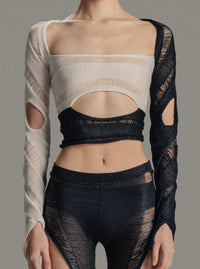 Black & White Swirl Top-July Li-APOC STORE