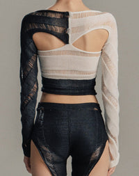 Black & White Swirl Top-July Li-APOC STORE