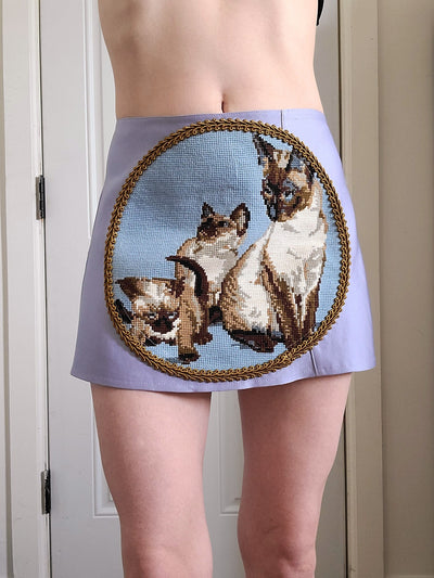 Siamese Cat Needlepoint Skirt-Kristin Mallison-APOC STORE