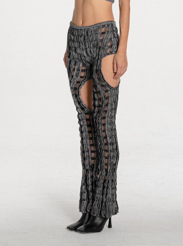 Hand Knit Grid Cut-out Trouser-July Li-APOC STORE