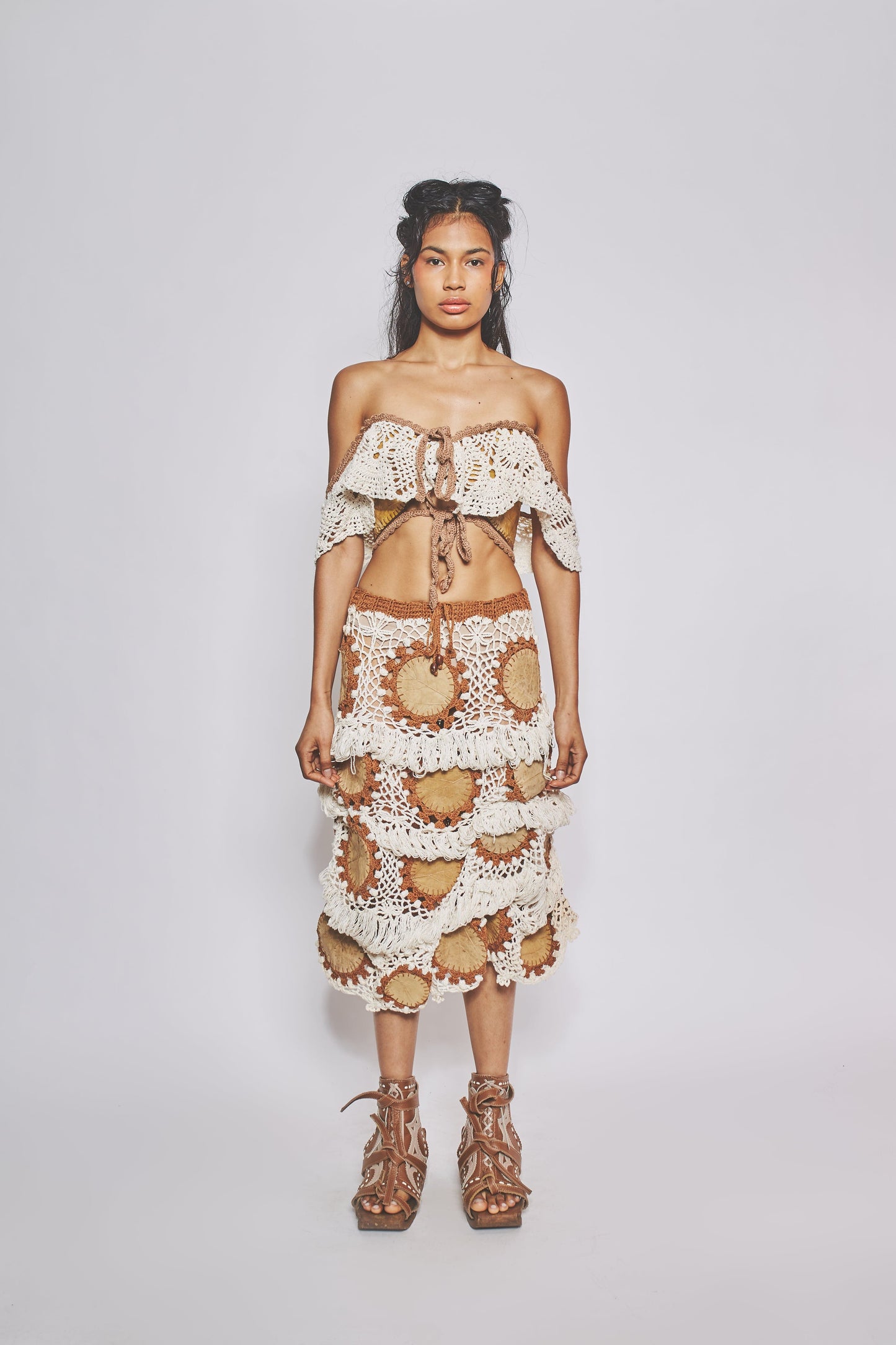 Leaf Swirl Skirt-VEREDAS-APOC STORE