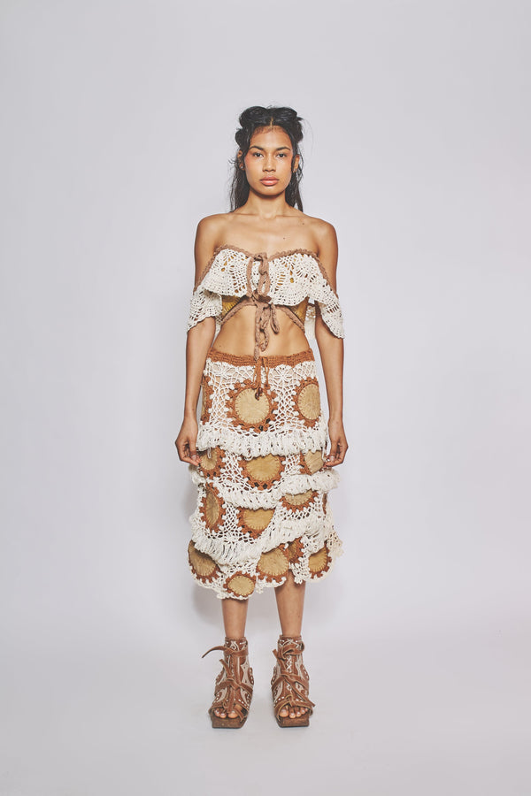 Leaf Swirl Skirt-VEREDAS-APOC STORE