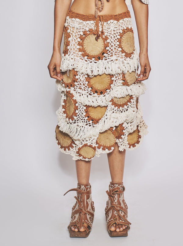 Leaf Swirl Skirt-VEREDAS-APOC STORE