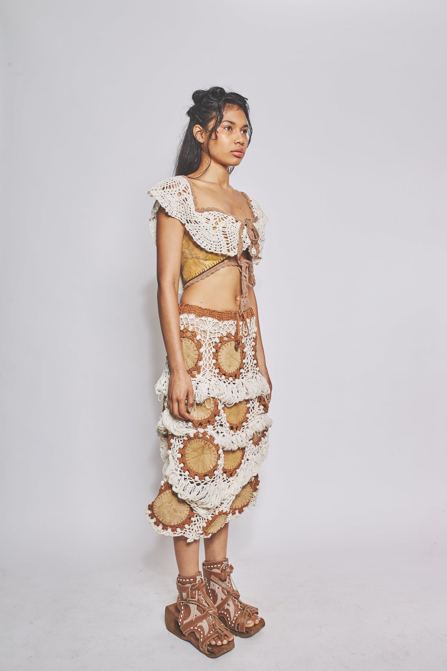 Leaf Swirl Skirt-VEREDAS-APOC STORE