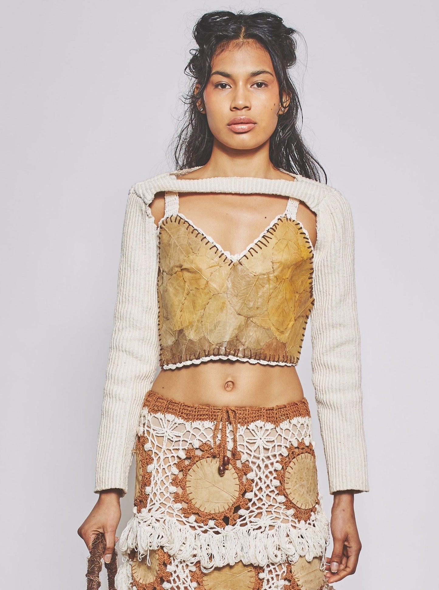 Sleeve Crochet Top-VEREDAS-APOC STORE
